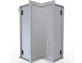 Sunstone Stainless Steel 12" x 12" Full Height 360 Swivel Door Corner Cabinet with Three Shelves, perfect for maximizing storage and organization in any kitchen or outdoor space.